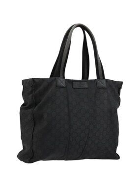 GUCCI GG Canvas Sherry Line Bag Nylon Outlet Black Silver 449178